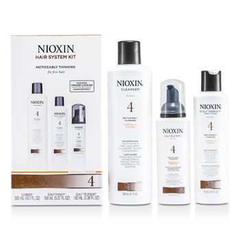 Nioxin,System,4,System,Kit,for,Fine,Hair,,Chemically,Treated,,Noticeably,Thinning,Hair:,Cleanser,300+,Scalp,Therapy,150+,Scalp,Treatment,1003pcsナイオキシン,システム,4,システム,キット,細い髪、パーマやカラーをした抜け毛が著しい方に,3品入り俪康丝,系统4,护发组合-,纤细，化学处理或稀疏发质适用,3件