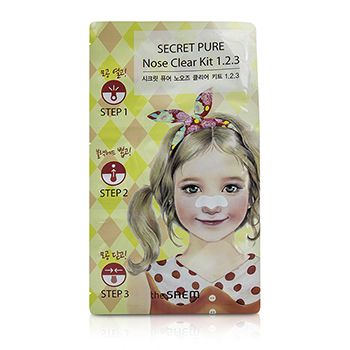 The,Saem,Secret,Pure,Nose,Clear,Kit,1.2.3,10pcsザ,セム,シークレット,ピュアノーズクリア,キット,1.2.3,10pcs得鲜,黑头鼻贴三步曲,10片